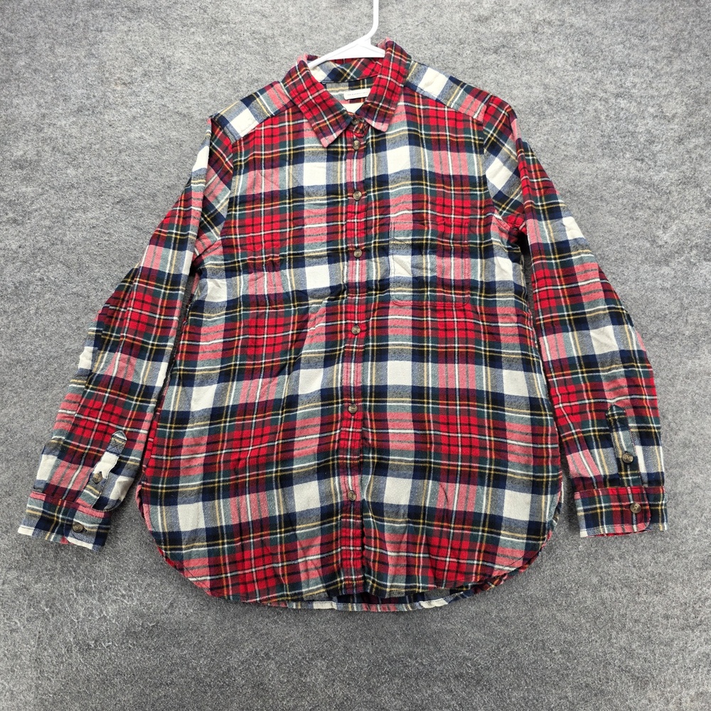 American Eagle Shirt Womens Medium Red Plaid Boyfriend Fit Ahh-mazingly Soft